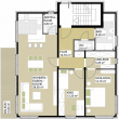 Grundriss- nicht maßstabsgetreu - Lampertheim-Hofheim – Charmante 3-Zimmer-Eigentumswohnung mit Garten und Balkon
